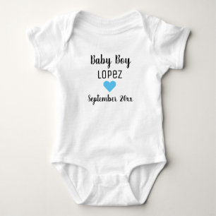 Baby Boy Pregnancy Announcement Blue Heart Bodysuit