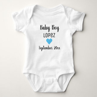 Baby Boy Pregnancy Announcement Blue Heart Bodysuit