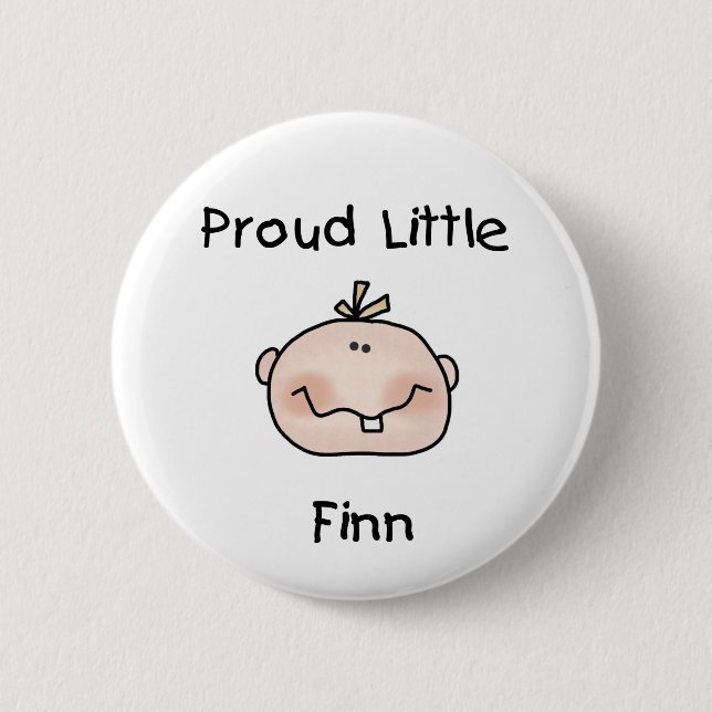 Baby Boy Proud Little Finn 6 Cm Round Badge (Front)
