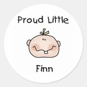 Baby Boy Proud Little Finn Classic Round Sticker