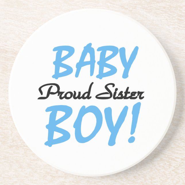 Baby Boy Proud Sister Gifts Coaster (Front)