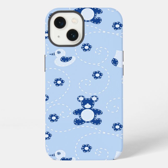 Baby-boy Quilt Pattern iPhone Case (Back)