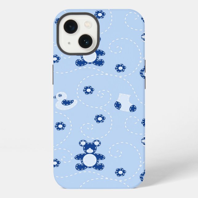 Baby-boy Quilt Pattern iPhone Case (Back)