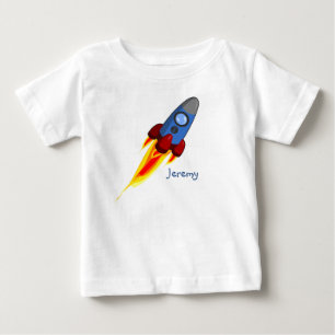 Baby Boy Rocket T-Shirt Personalised