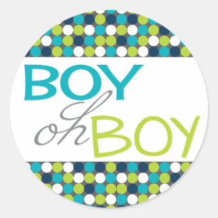 Baby Boy round favour stickers