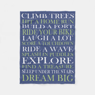 Baby Boy Rules Blue Fleece Blanket