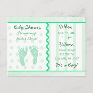 Baby Boy Sage Green Baby Shower Invitation Postcard