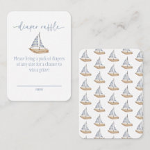 Baby Boy Sail Shower Diaper Raffle Card
