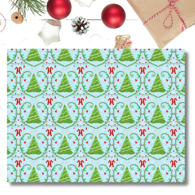 Baby Boy Santa Outfit Christmas Tree Pattern Tissue Paper (Creator Uploaded)