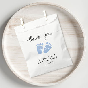 Baby Boy Shower Blue Feet Thank You Favour Bags