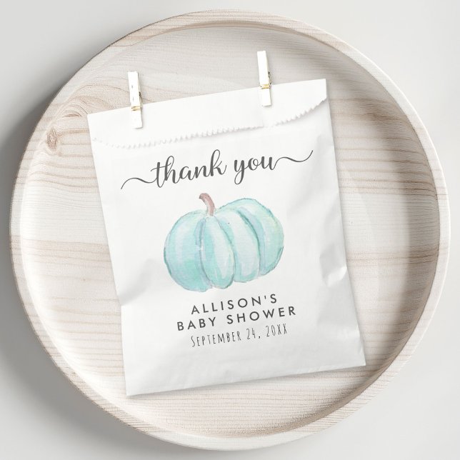 Baby Boy Shower Blue Pumpkin Thank You Favour Bags (Creator Uploaded)