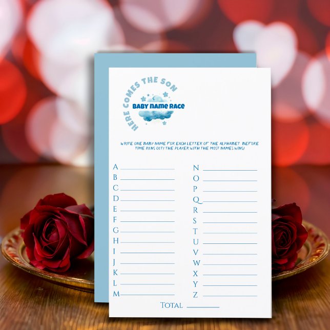 Baby boy shower blue watercolor Game Stationery (Creator Uploaded)