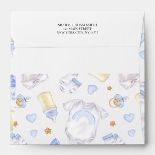 Baby Boy Shower Envelope Adorable Baby-Themed