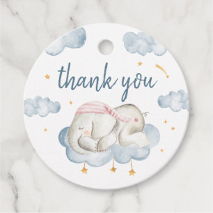 Baby Boy Shower Favour Tags - Elephant