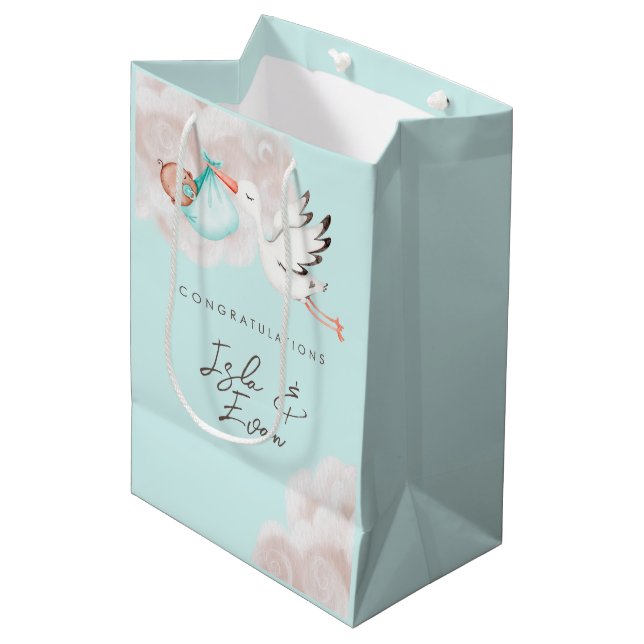 Baby Boy Shower Gift Bag (Front Angled)