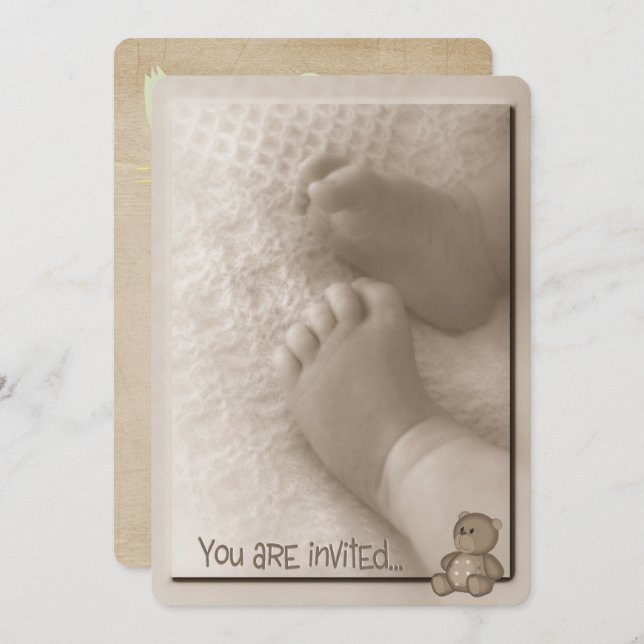 Baby Boy Shower Invitation (Front/Back)