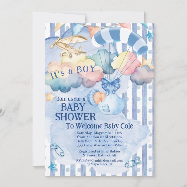Baby Boy Shower Invitation (Front)