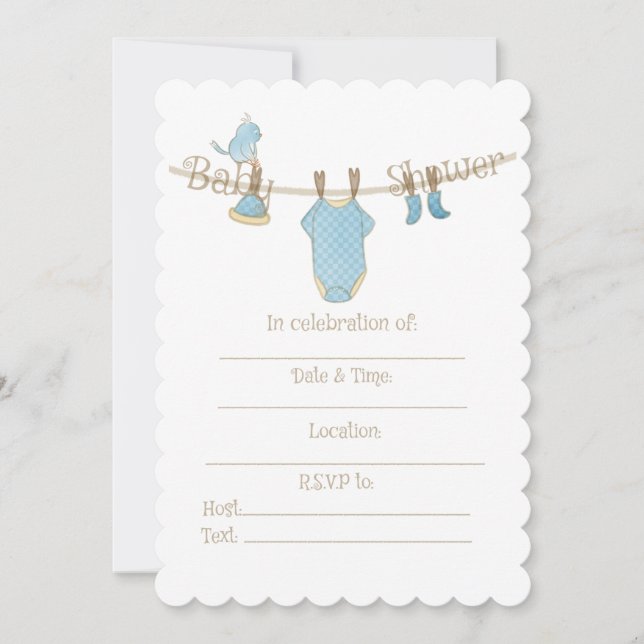 Baby Boy Shower Invitation (Front)