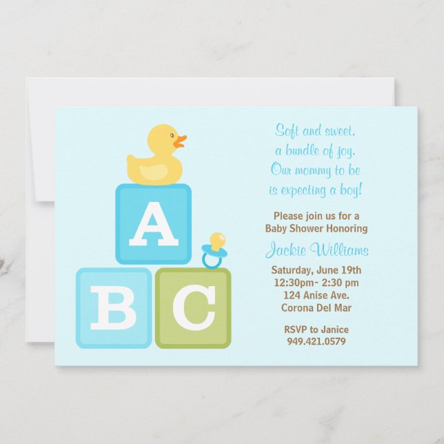 Baby Boy Shower Invitation (Front)