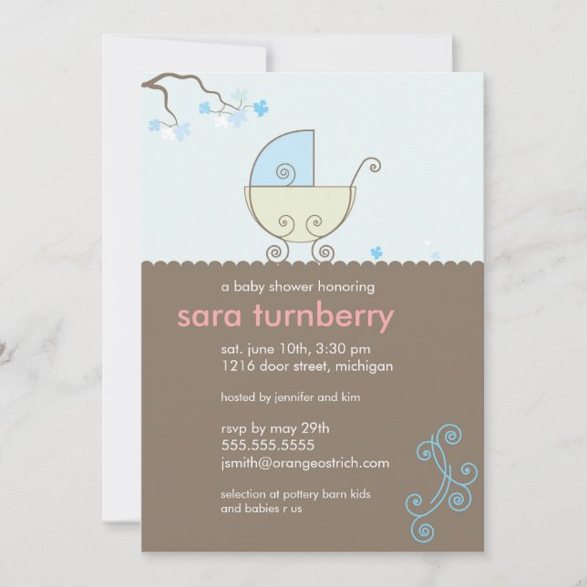 Baby Boy Shower Invitation (Front)
