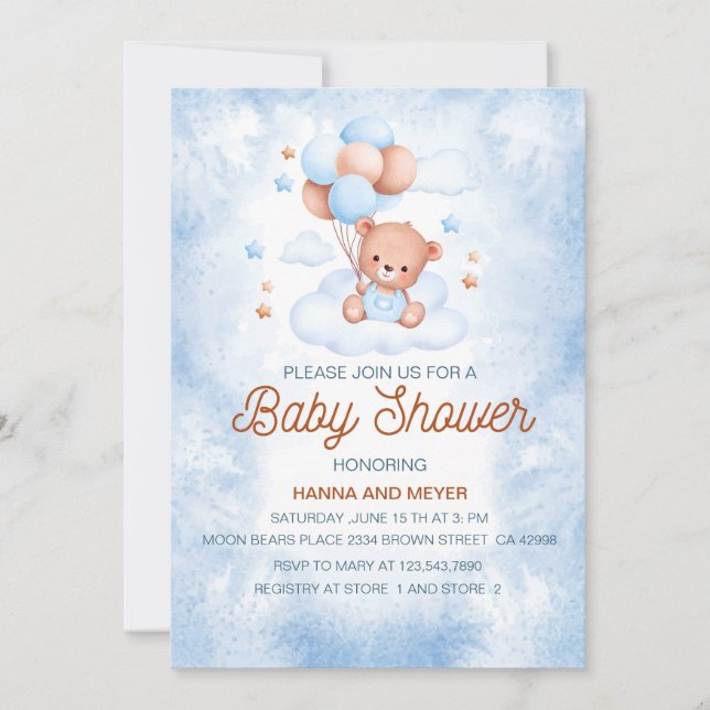 Baby Boy Shower Invitation (Front)