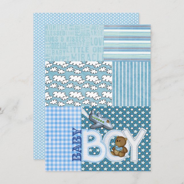 Baby Boy Shower Invitation (Front/Back)