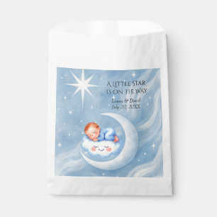 Baby Boy Shower Invite Moonlight Stars Watercolor Favour Bags