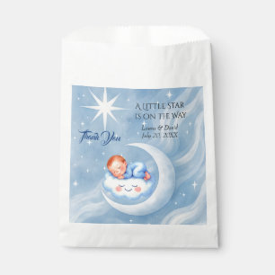 Baby Boy Shower Invite Moonlight Stars Watercolor Favour Bags