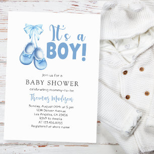 Baby Boy Shower It's a Boy Blue Invitation