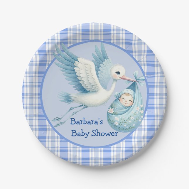 Baby Boy Shower Paper Plate (Front)