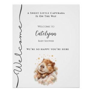 Baby Boy Shower Welcome Sign • Capybara Theme