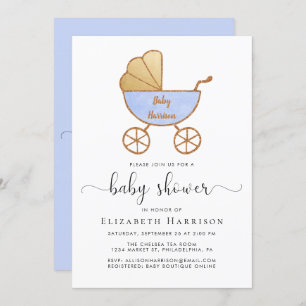 Baby Boy Shower With Virtual Option Blue Invitation