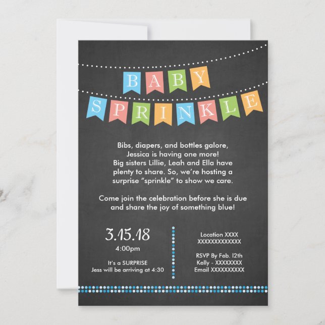 Baby Boy Sprinkle Invitation (Front)