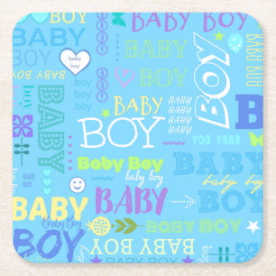 Baby Boy Square Paper Coaster