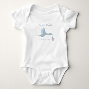 Baby Boy Stork with Blue Sky and Clouds Bodysuit
