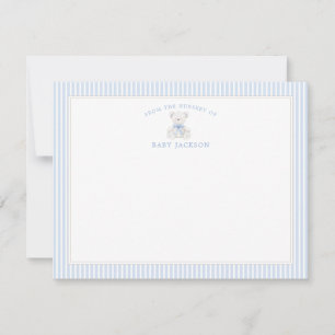 Baby Boy Teddy Bear Baby Shower Thank You Cards