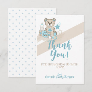 Baby Boy Teddy bear Thank you card