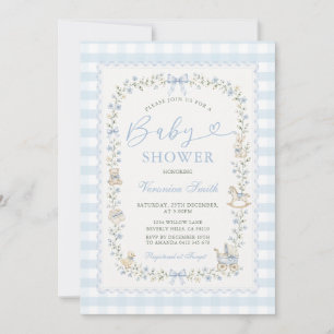 Baby Boy Toys Floral Grandmillenial Baby Shower Invitation