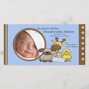 Baby Boy Toys PHOTO Birth Announcement