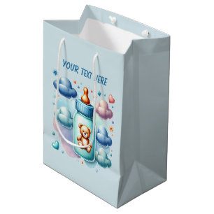 Baby boy train customisable  medium gift bag