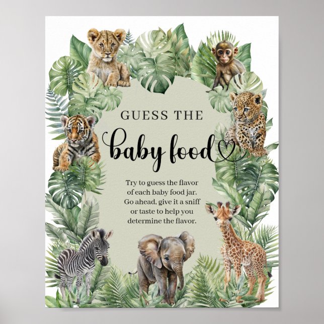 Baby Boy Tropical Jungle Safari The Baby Food game Poster (Front)