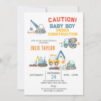 Baby Boy under Construction, Truck Boy Baby Shower