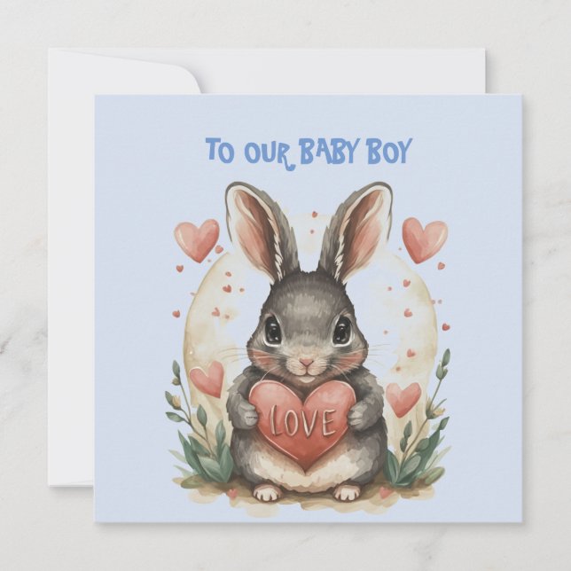 Baby Boy Valentine  Card (Front)