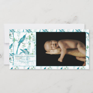 Baby Boy Vintage Baby Bird Picture Announcement