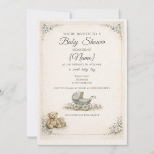 Baby Boy Vintage Baby Shower Invitation