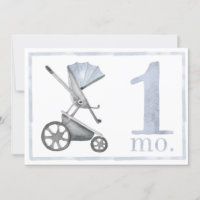 Baby Boy Watercolor Milestone One Two Month Old
