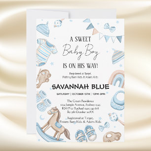 Baby Boy Welcome Party Invitation