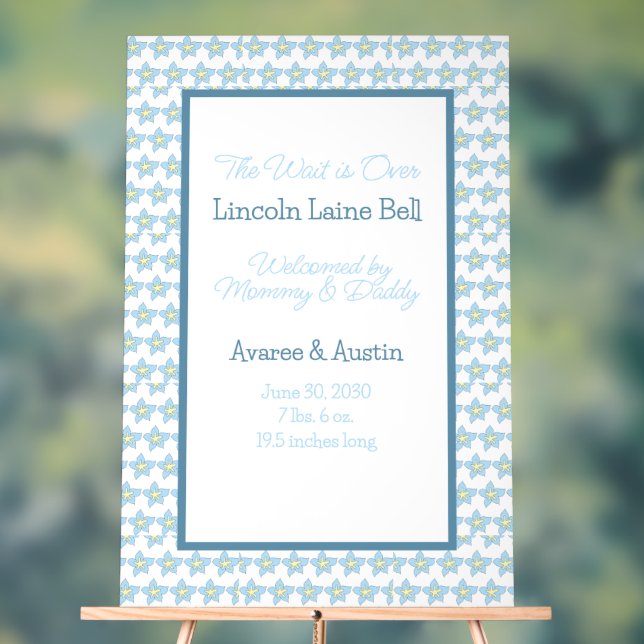 Baby Boy Welcome Sign  (Neutral)