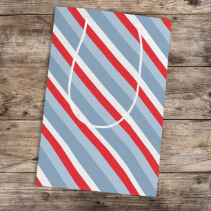 Baby Boy Whimsical Denim Cute Blue Stripes Medium Gift Bag