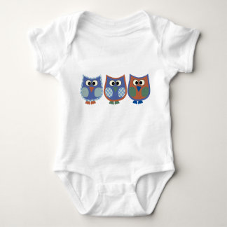 Baby Boy White Bodysuit With Cute Owls Design